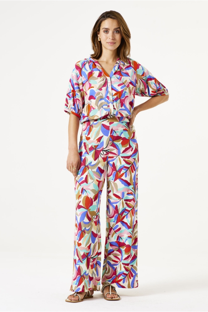 BLOUSE MET PRINT D50032 2514 DAZZLING BLUE